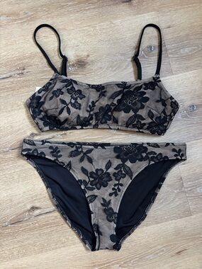 Aerie The Dipper Lace Bikini Top And Classic Lace Bikini Bottom